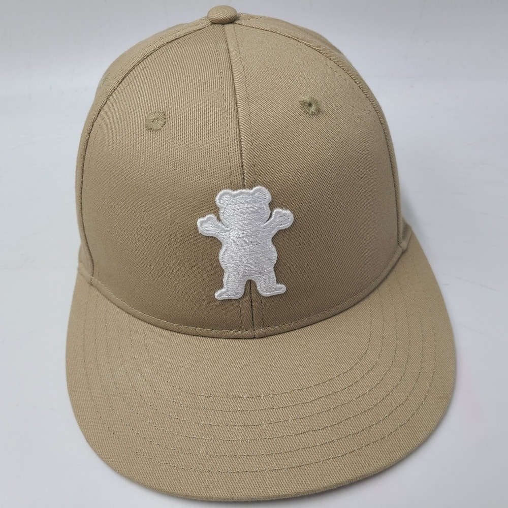 Grizzly Griptape Hat Snapback Beige White Bear Skate Skateboard Grip Tape Men